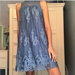 Altar'd State Periwinkle Blue Lace Midi Dress